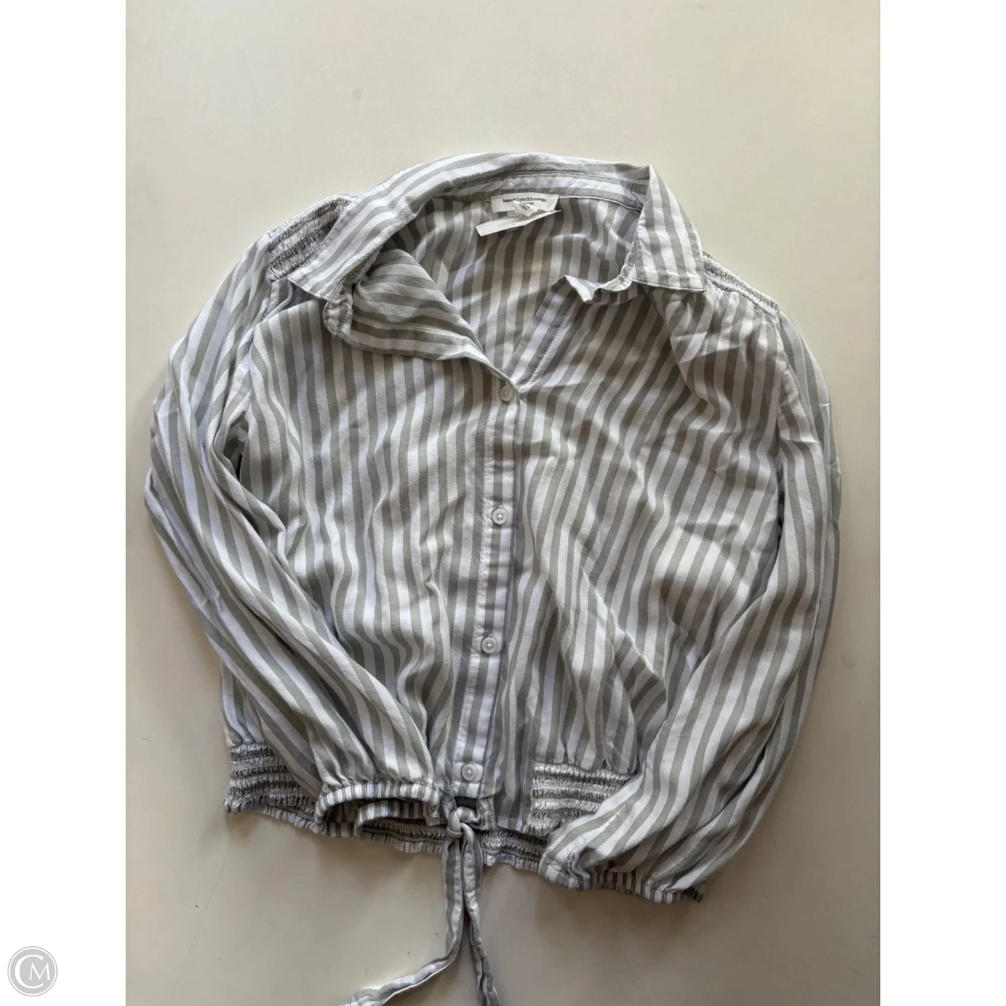 Top Long Sleeve By Beachlunchlounge In Striped Pattern, Size: M