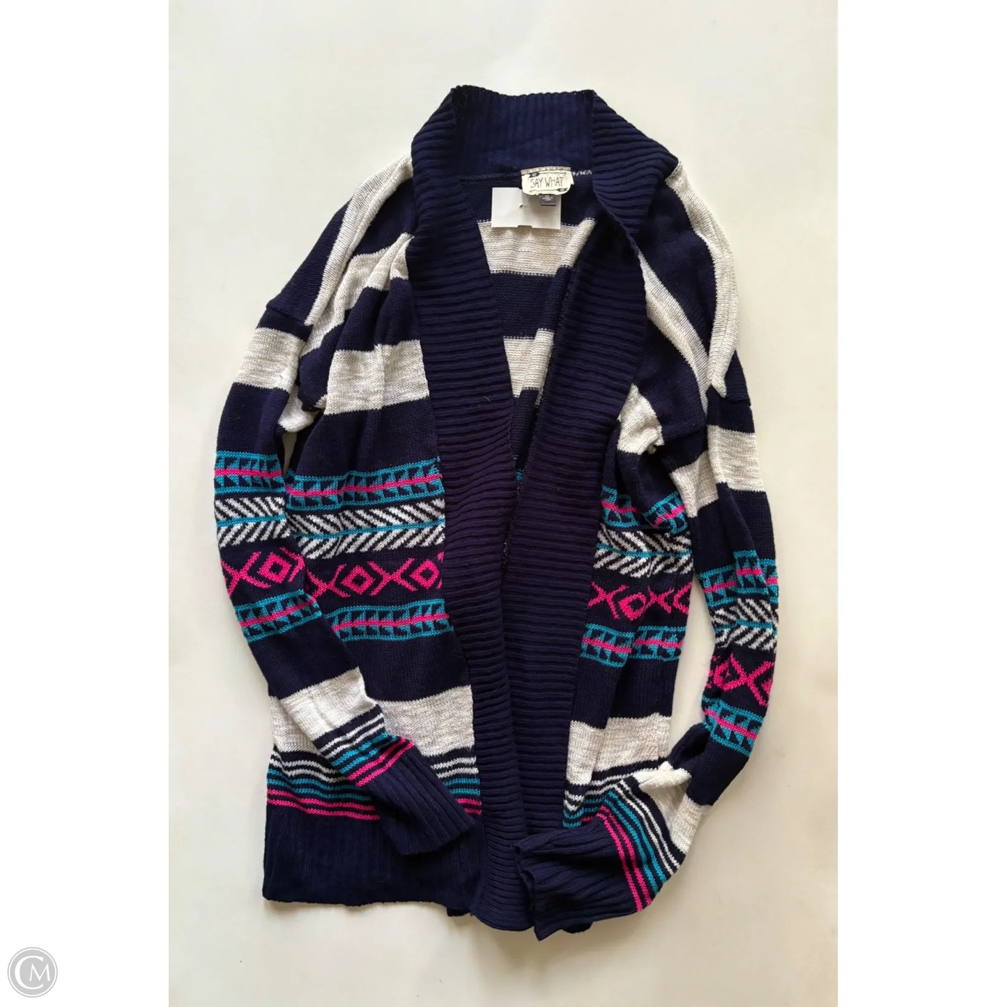 Sweater Cardigan By Say What In Blue, Size: Xl