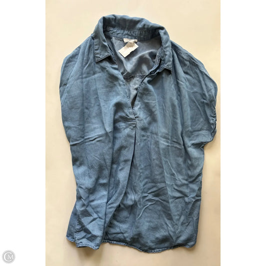 Blouse Short Sleeve By Perch In Blue, Size: 2x