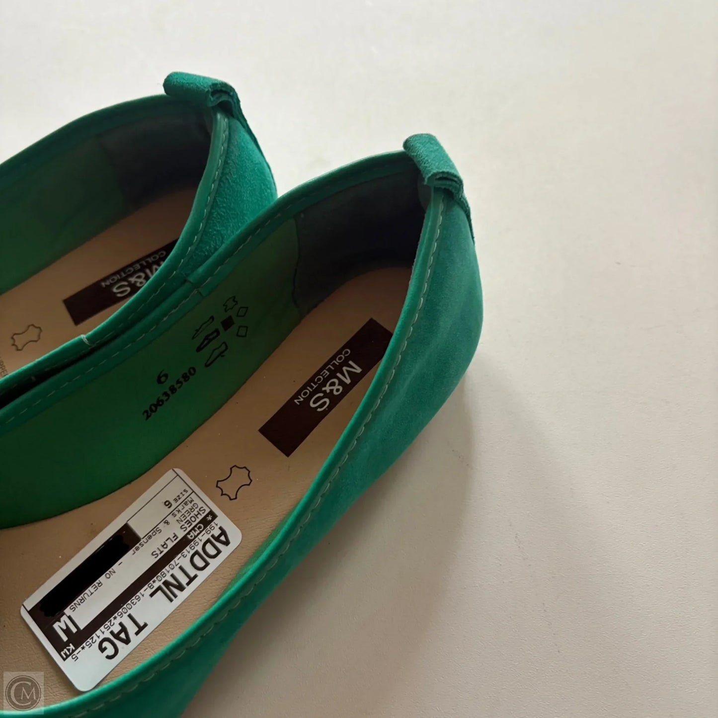 Shoes Flats By Marks & Spenser In Green, Size: 6