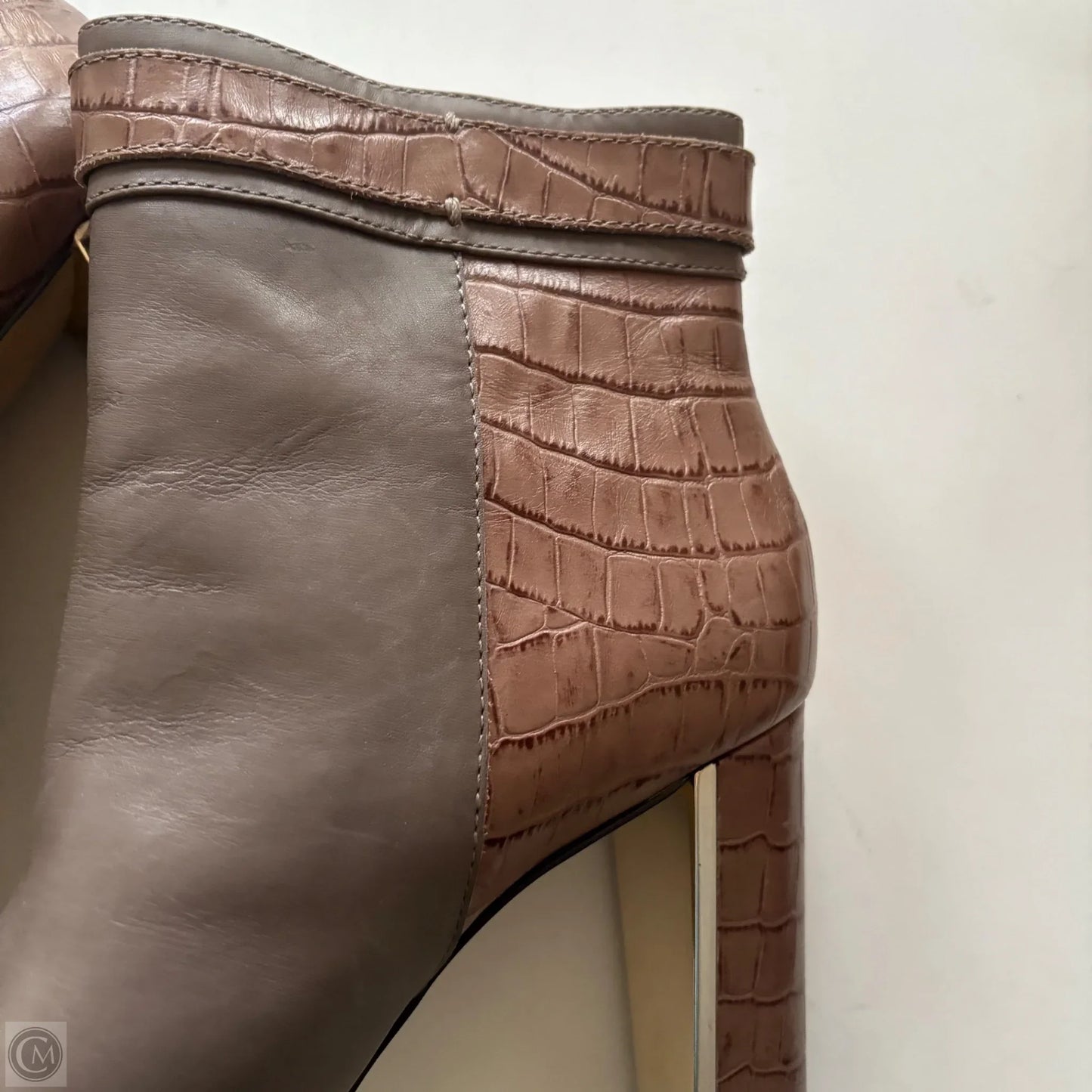 Boots Ankle Heels By Ann Taylor In Grey, Size: 10