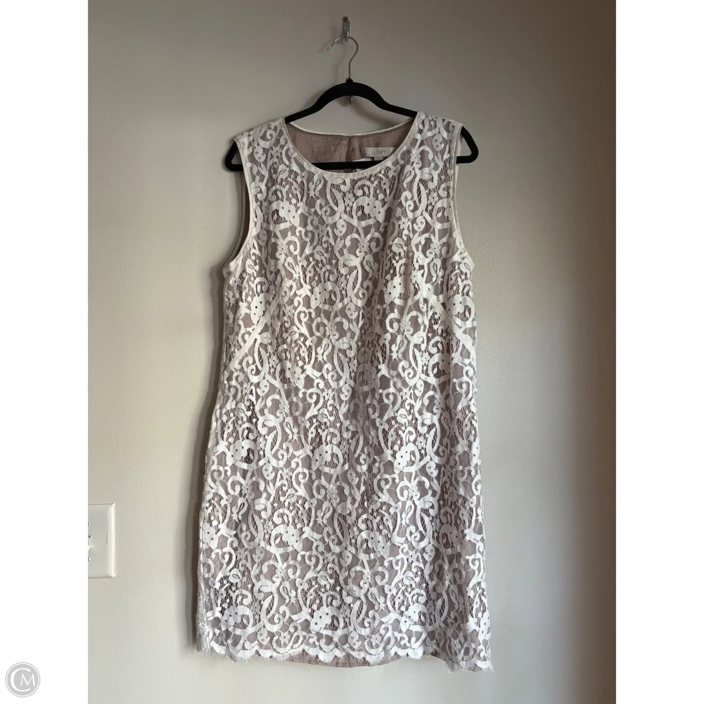 Dress Work By Loft In Cream, Size: Xl