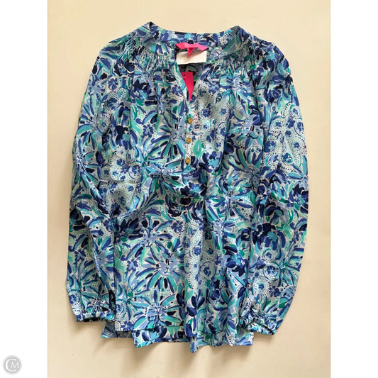 Blouse Designer By Lilly Pulitzer In Blue, Size: Xxs