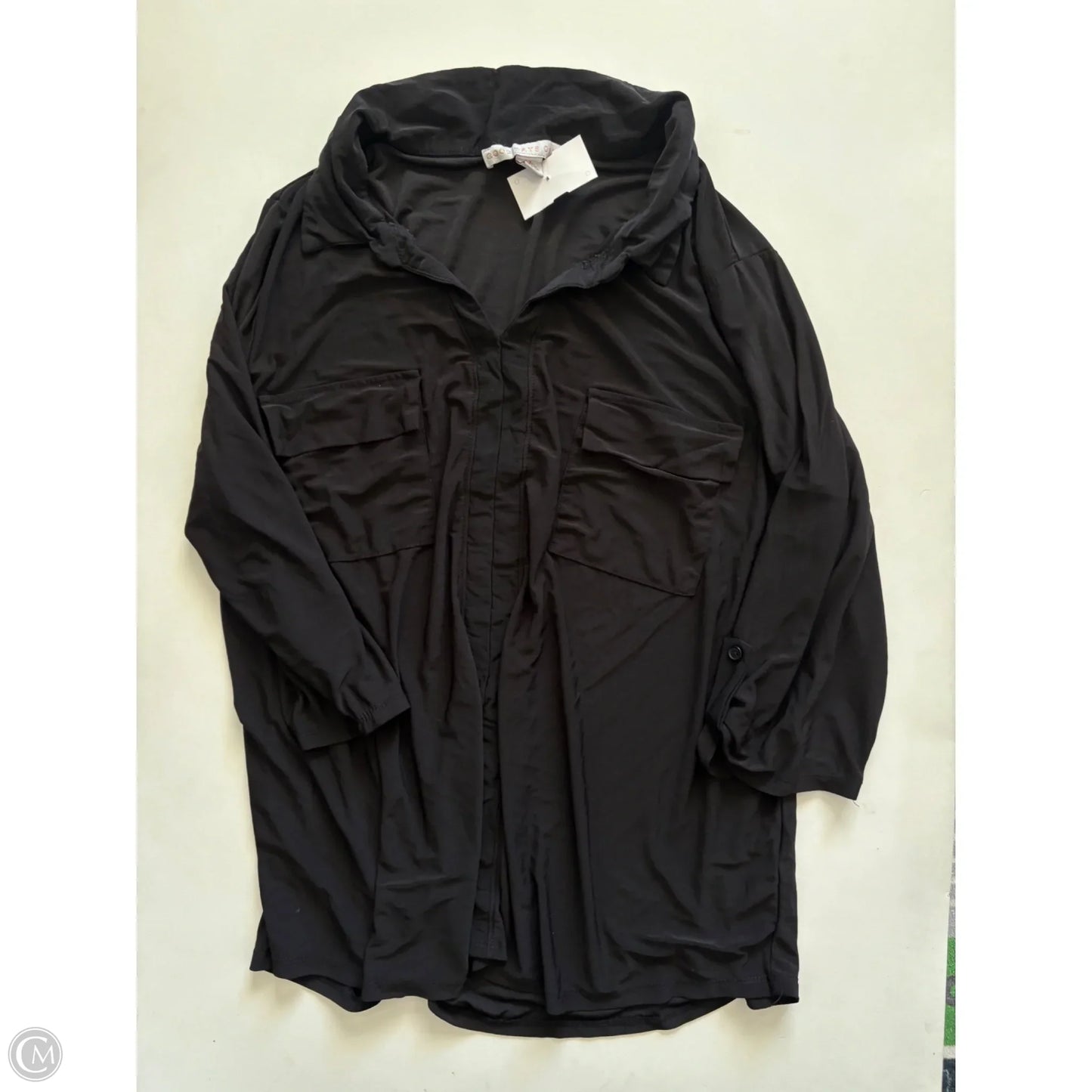 Top Long Sleeve By Good Days Only In Black, Size: 1x