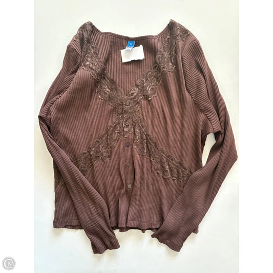 Top Long Sleeve By Old Navy In Brown, Size: 2x