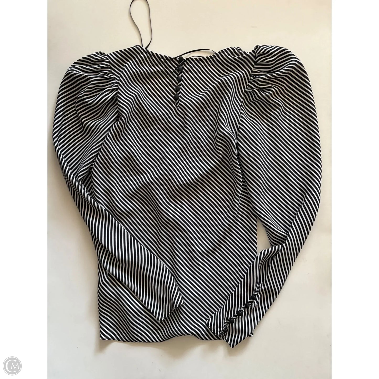 Blouse Long Sleeve By Maison Damelie In Striped Pattern, Size: S