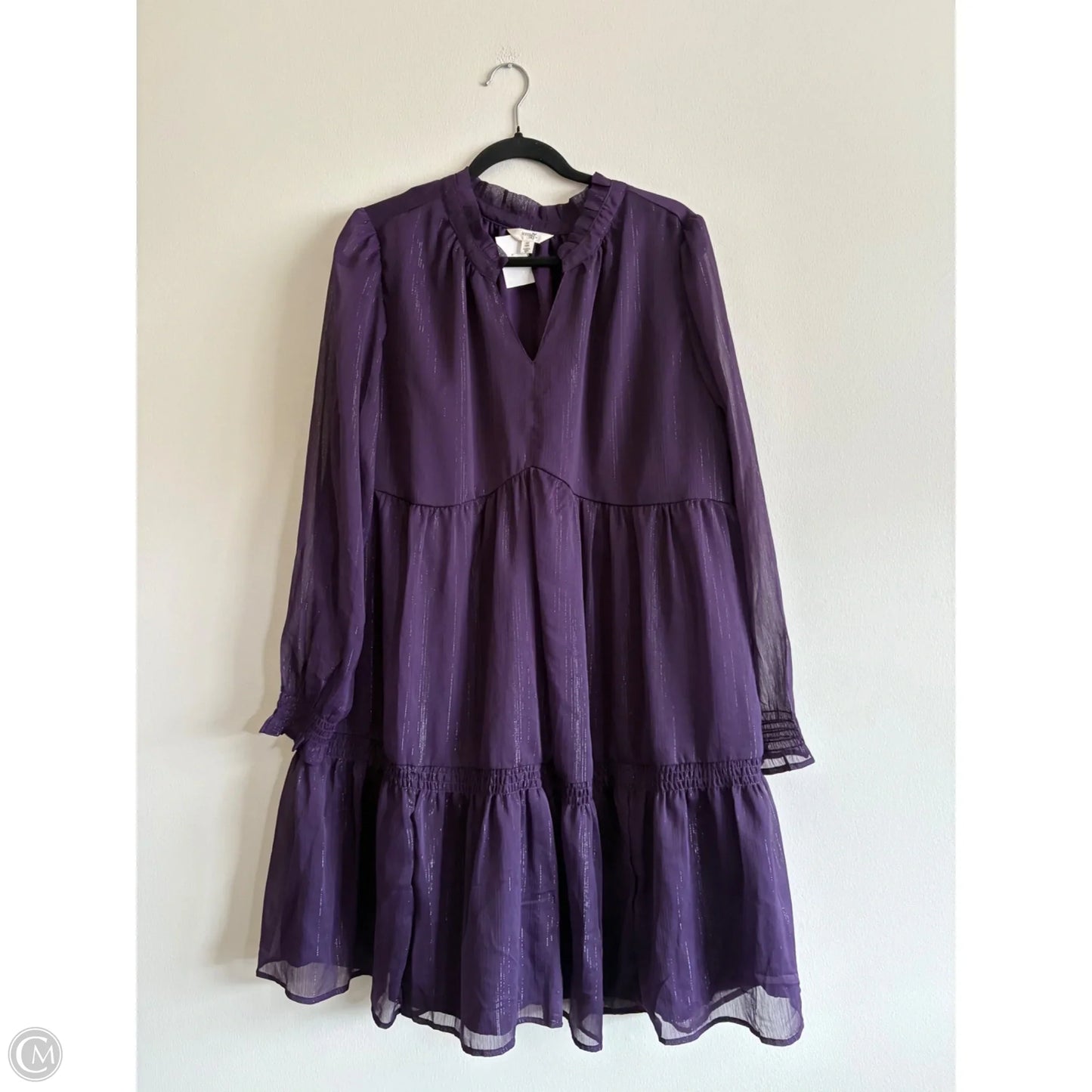 Dress Casual Midi By Terra & Sky In Purple, Size: Xl