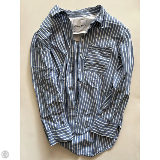 Top Long Sleeve By Lola River In Striped Pattern, Size: M