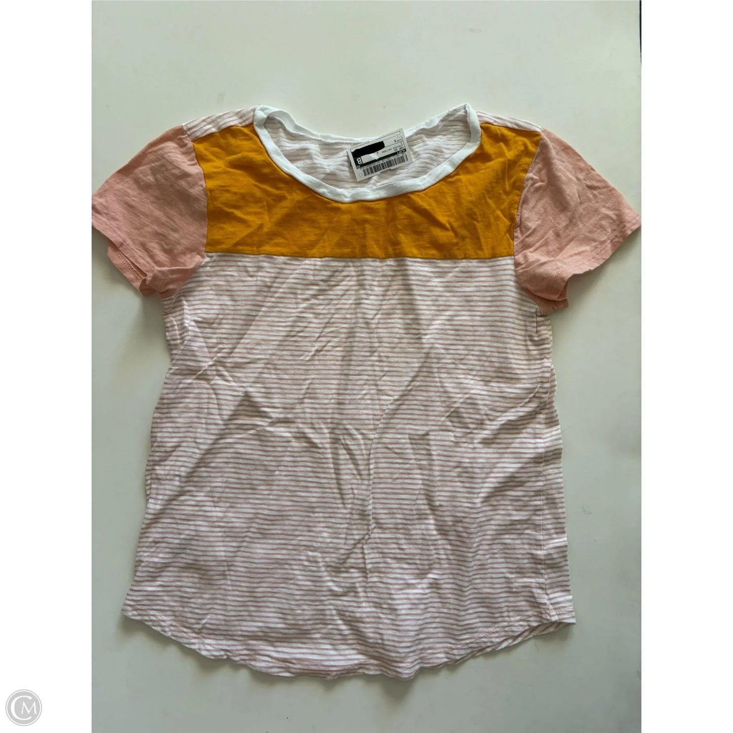 Top Short Sleeve By Loft In Striped Pattern, Size: S