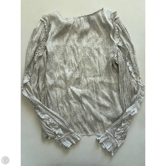 Blouse Long Sleeve By Loft In Polkadot Pattern, Size: S