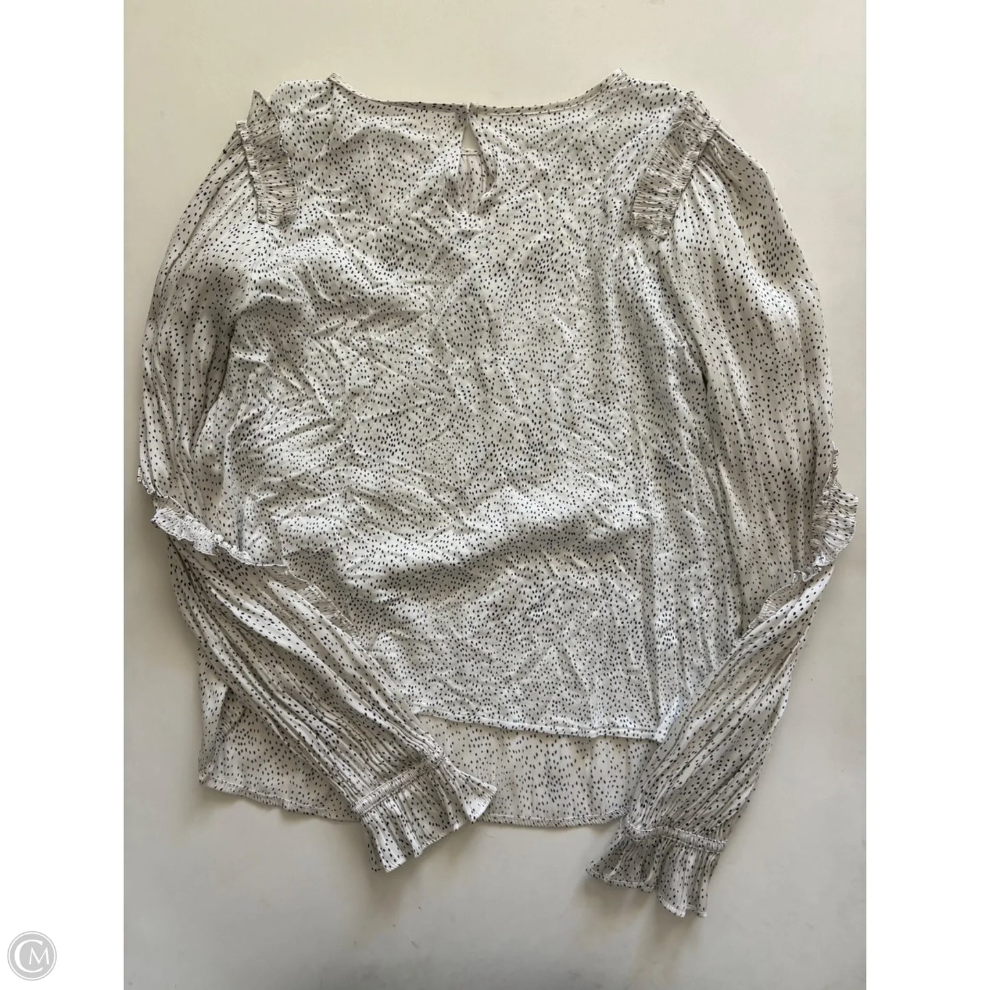 Blouse Long Sleeve By Loft In Polkadot Pattern, Size: S