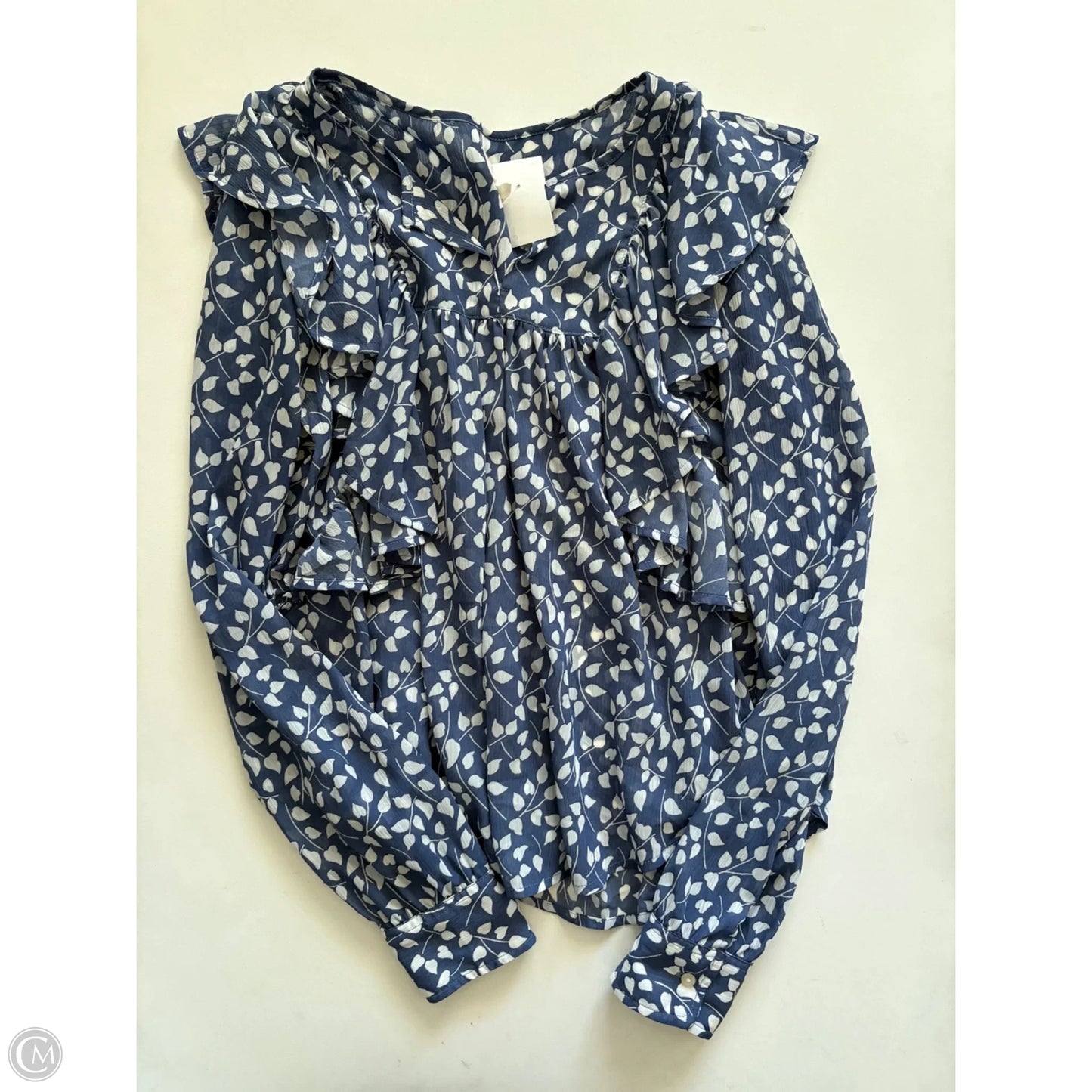 Blouse Short Sleeve By Gap In Blue, Size: S