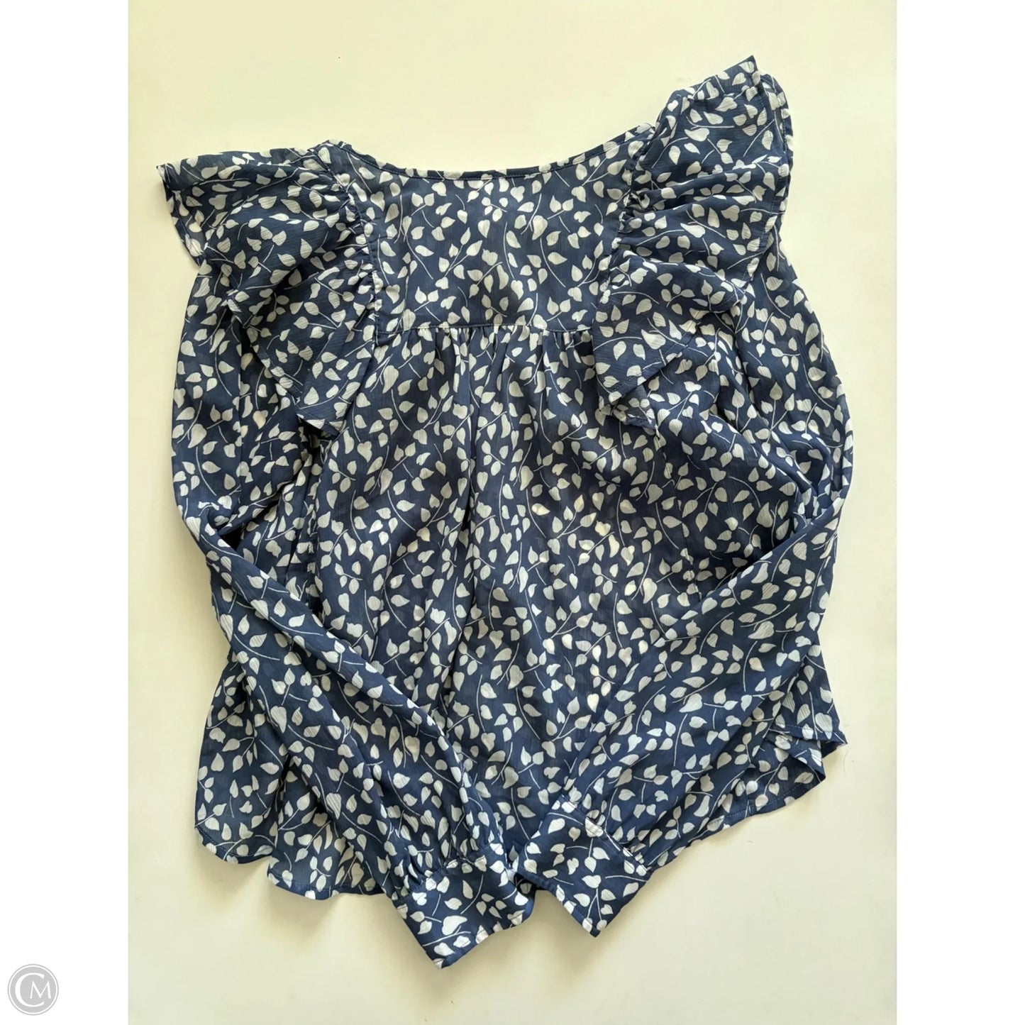 Blouse Short Sleeve By Gap In Blue, Size: S