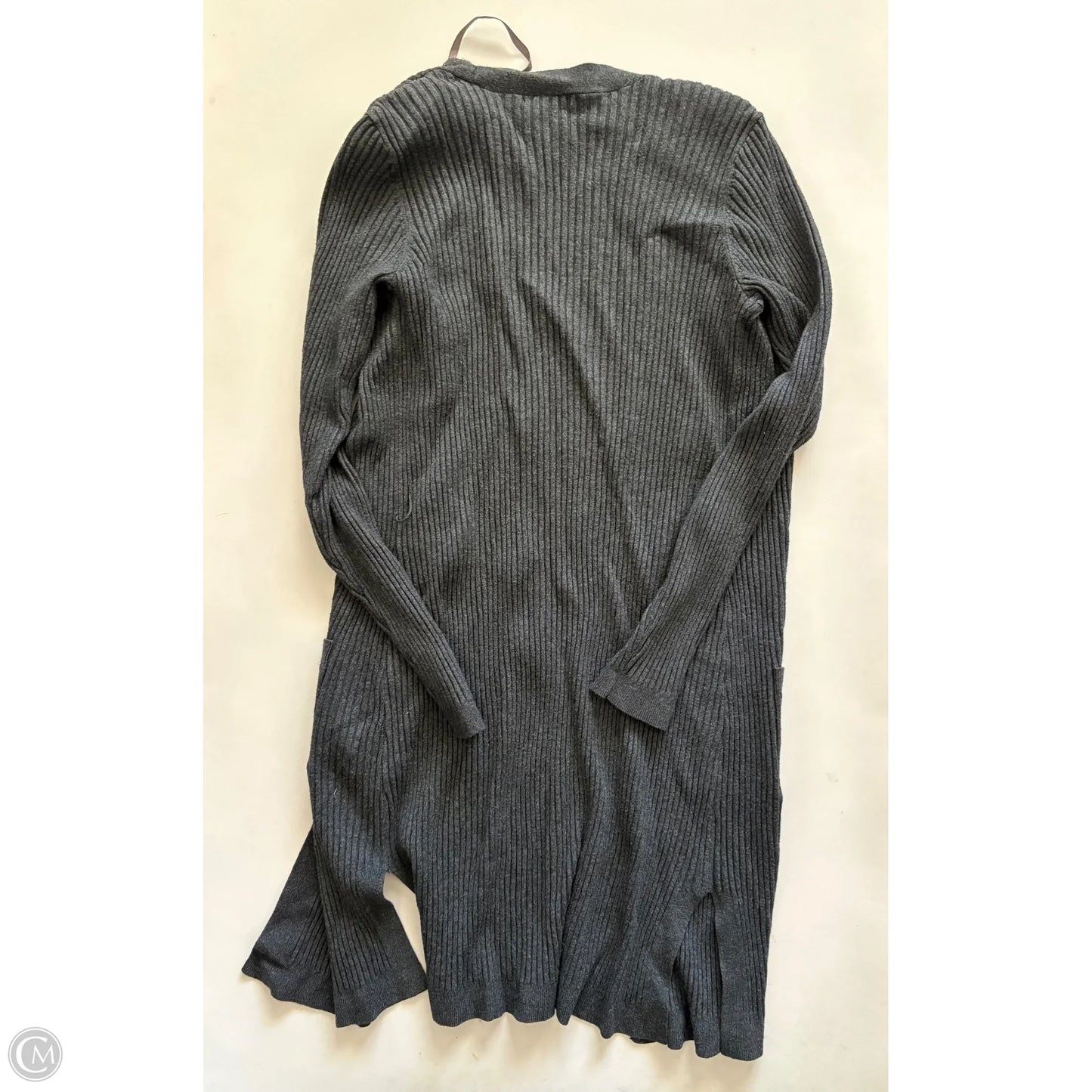 Sweater Cardigan By Cato In Grey, Size: M