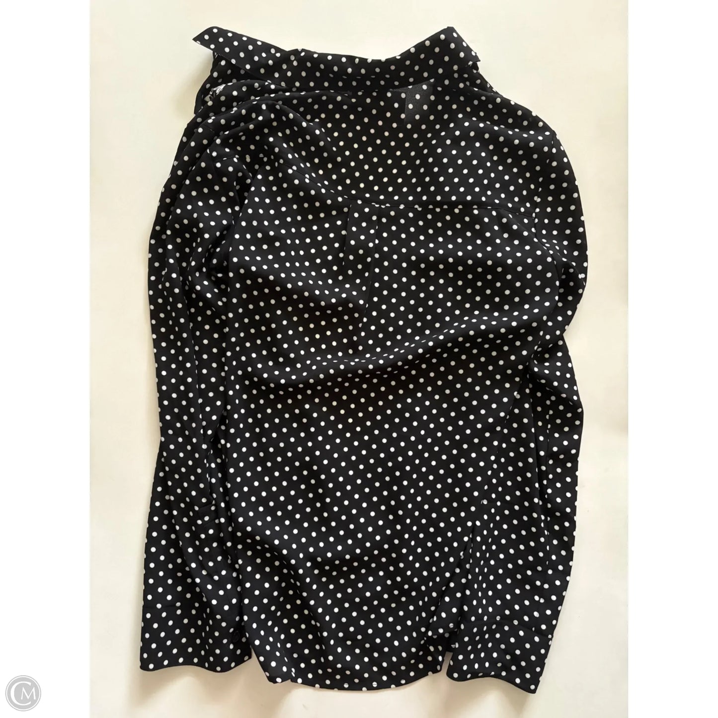 Blouse Long Sleeve By Express In Polkadot Pattern, Size: M