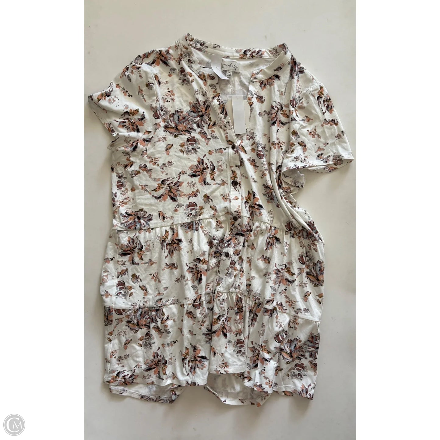 Top Short Sleeve By Wonderly In Floral Print, Size: 2x