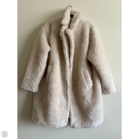 Coat Faux Fur & Sherpa By Clothes Mentor In Cream, Size: L