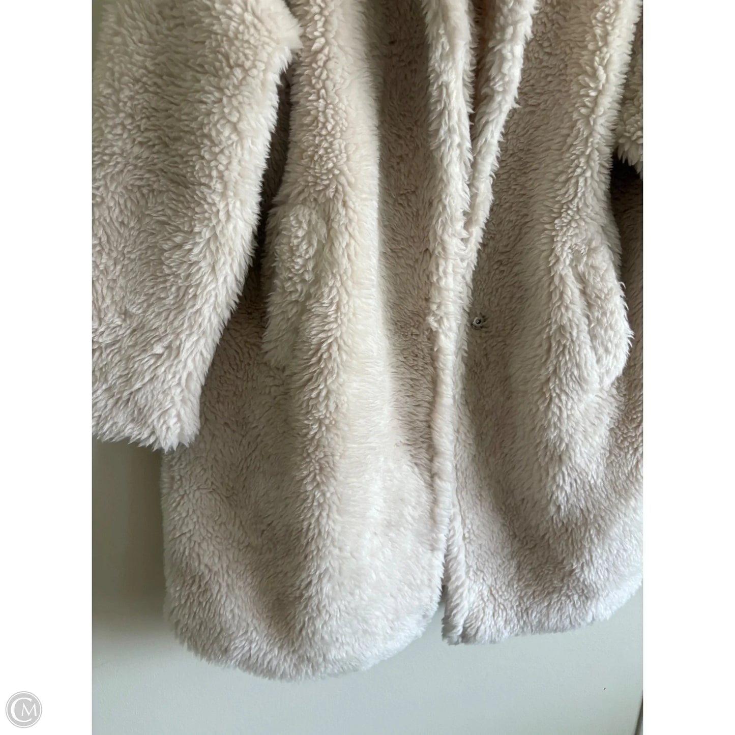 Coat Faux Fur & Sherpa By Clothes Mentor In Cream, Size: L