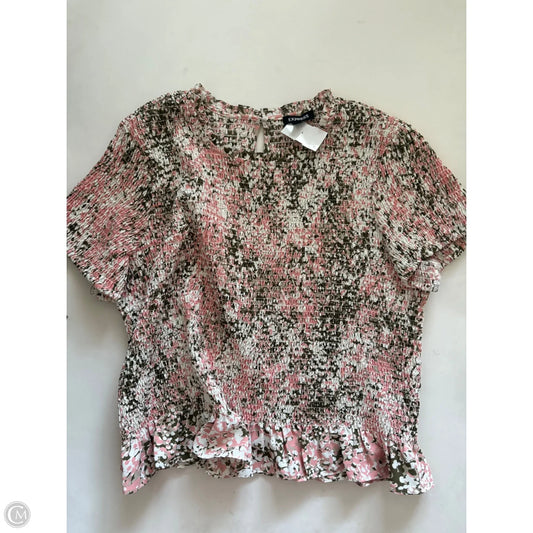 Top Short Sleeve By Express In Pink, Size: Xl