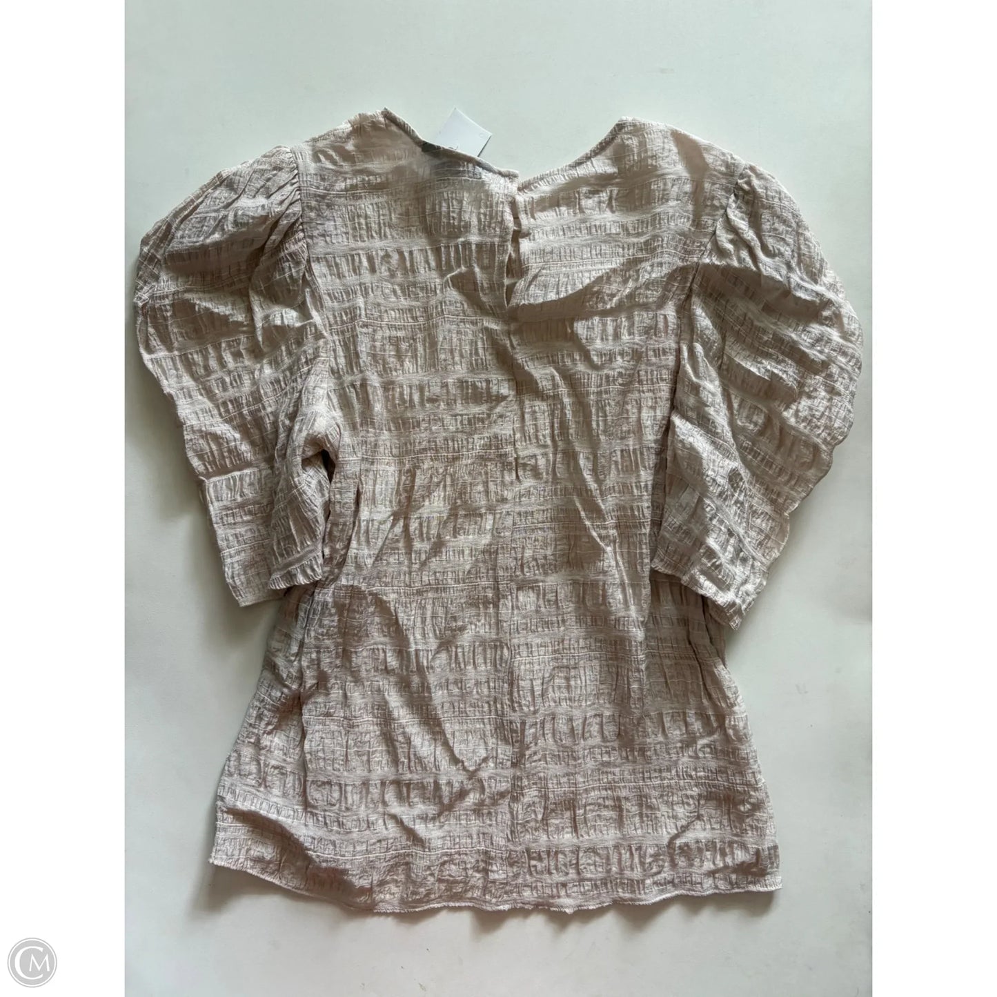 Blouse Short Sleeve By Express In Cream, Size: L