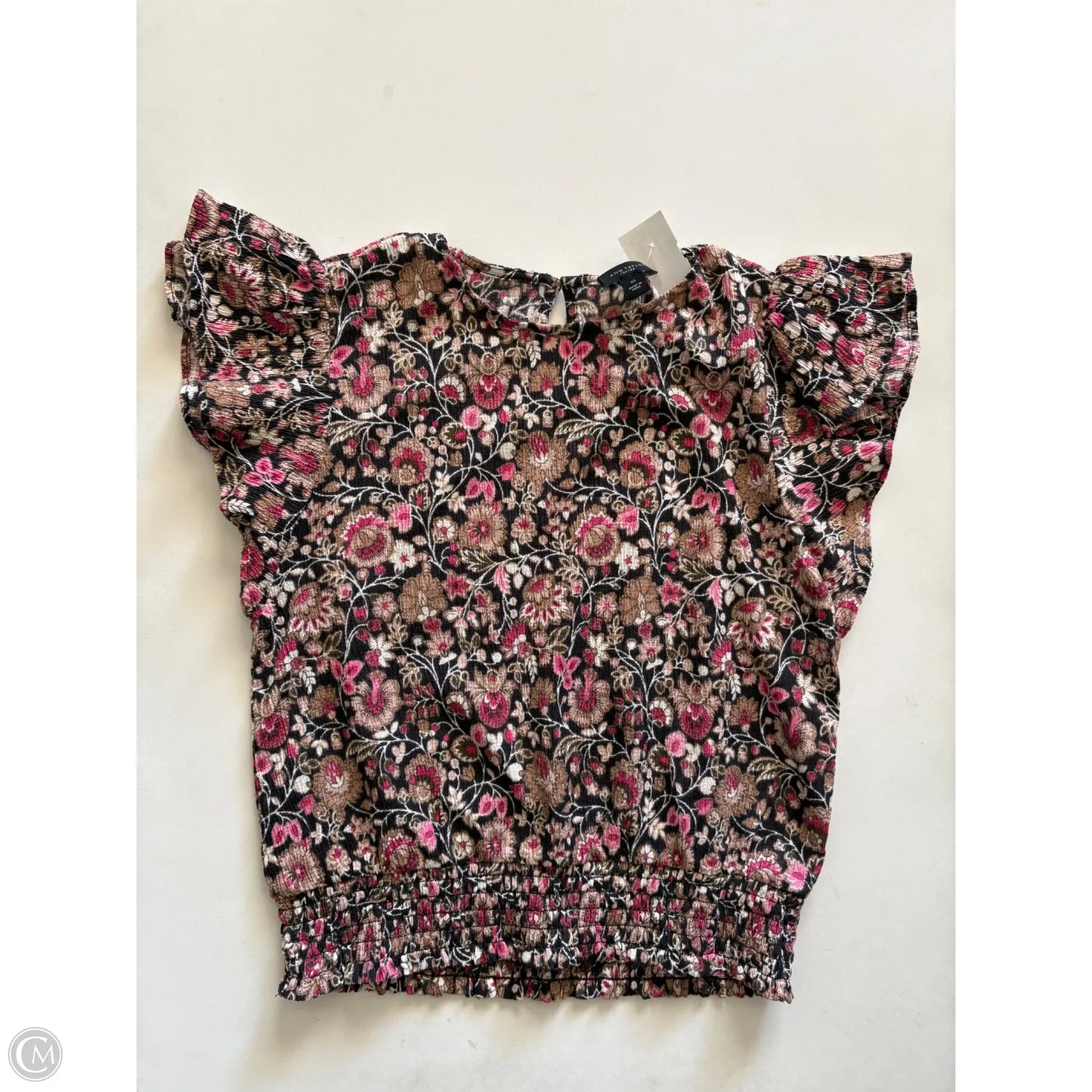 Top Short Sleeve By Ann Taylor In Floral Print, Size: Xs
