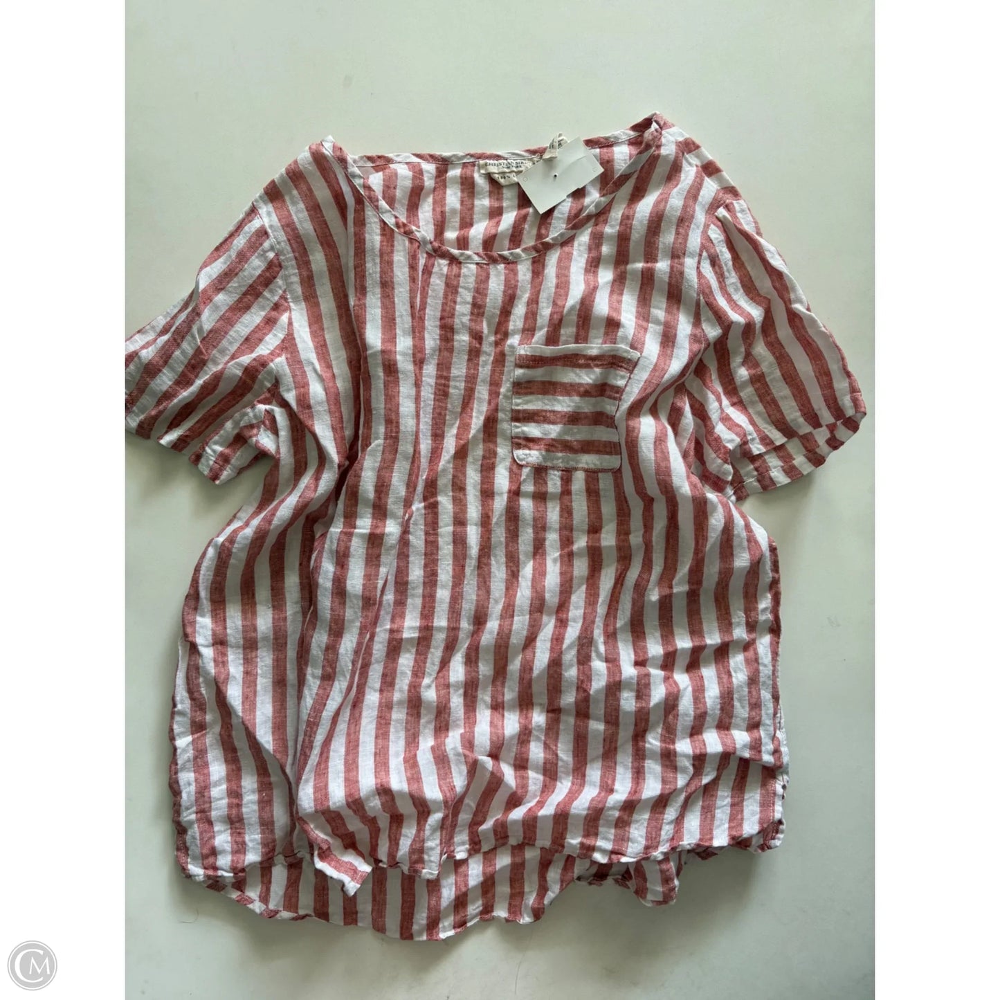 Top Short Sleeve By Christian Siriano In Striped Pattern, Size: M