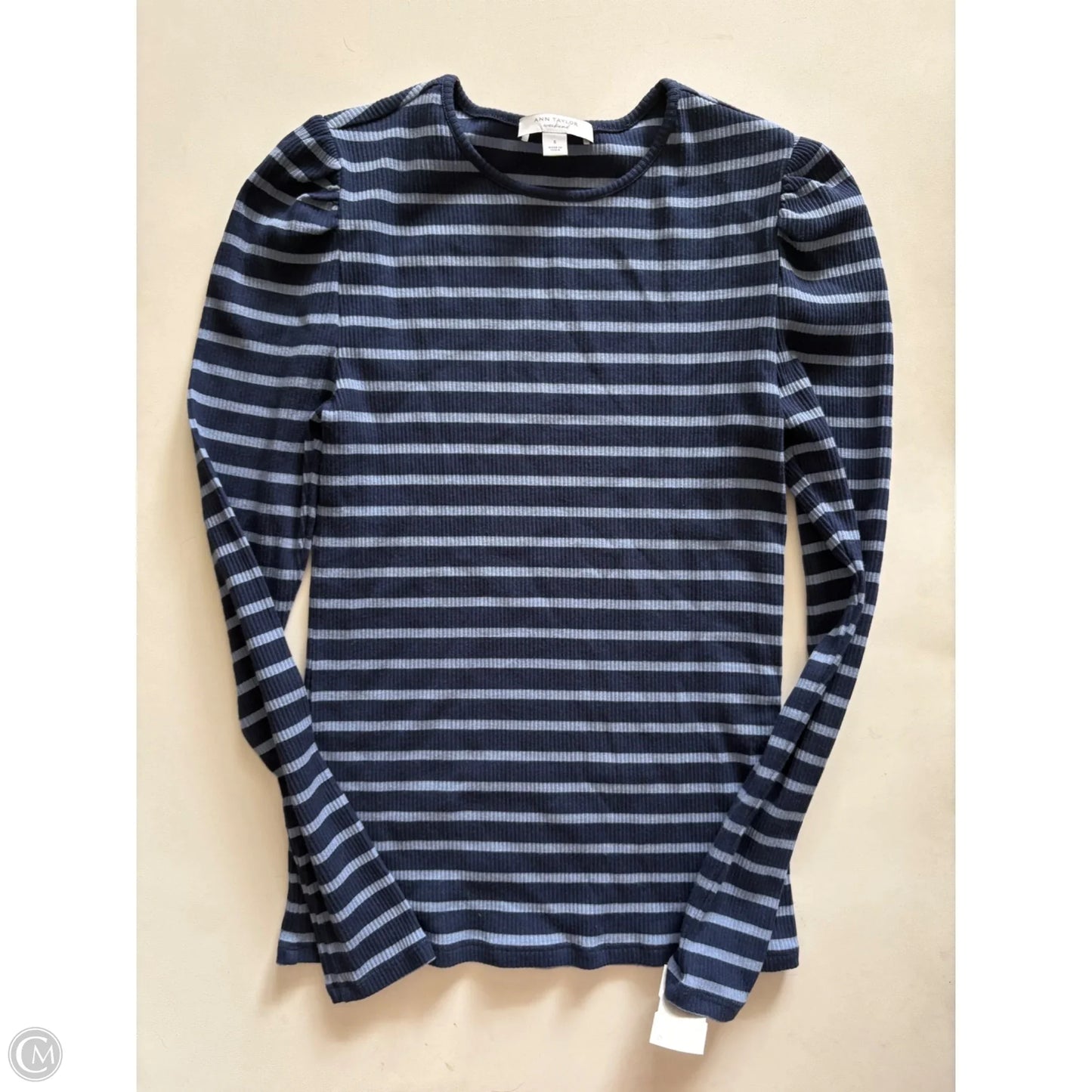 Top Long Sleeve By Ann Taylor In Striped Pattern, Size: S