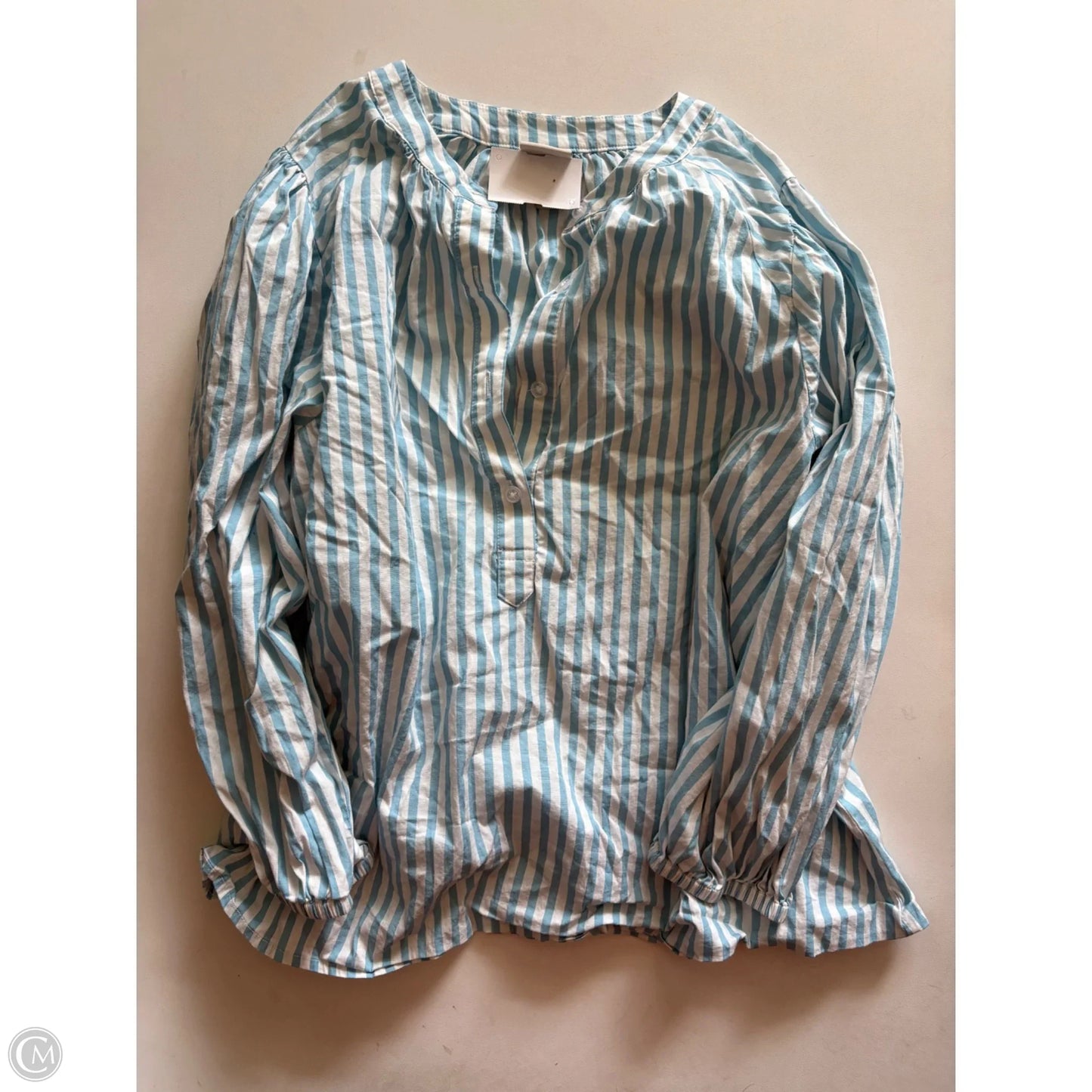 Top Long Sleeve By A New Day In Striped Pattern, Size: M