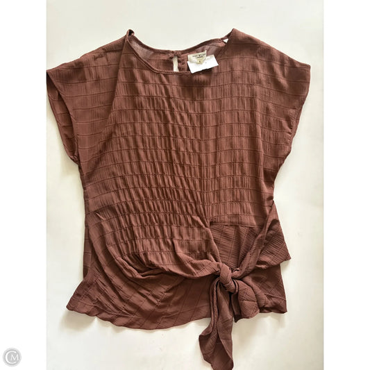 Blouse Short Sleeve By Max Studio In Brown, Size: S