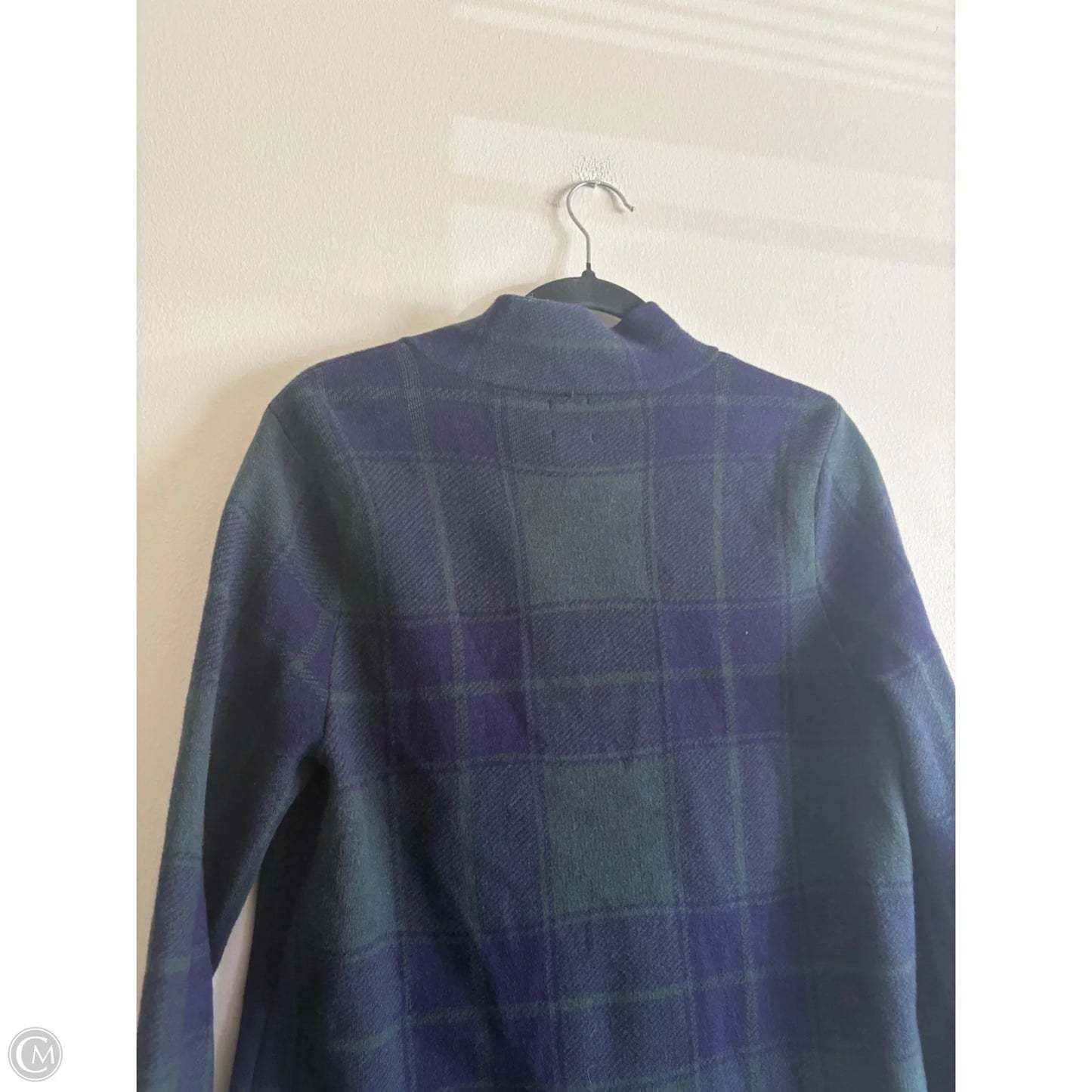 Coat Puffer & Quilted By Anne Klein In Plaid Pattern, Size: M
