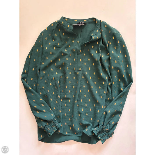 Blouse Long Sleeve By Mlle Gabrielle In Green, Size: M