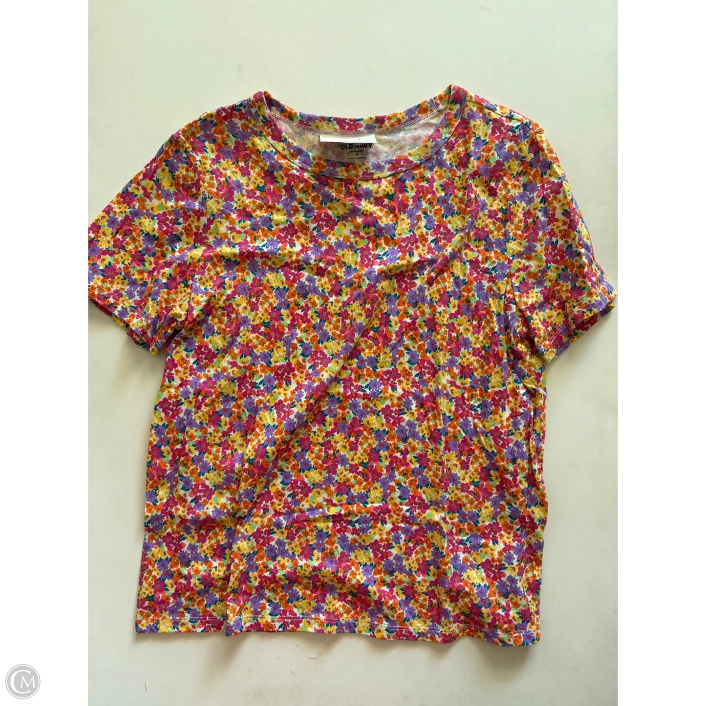 Top Short Sleeve By Old Navy In Floral Print, Size: M