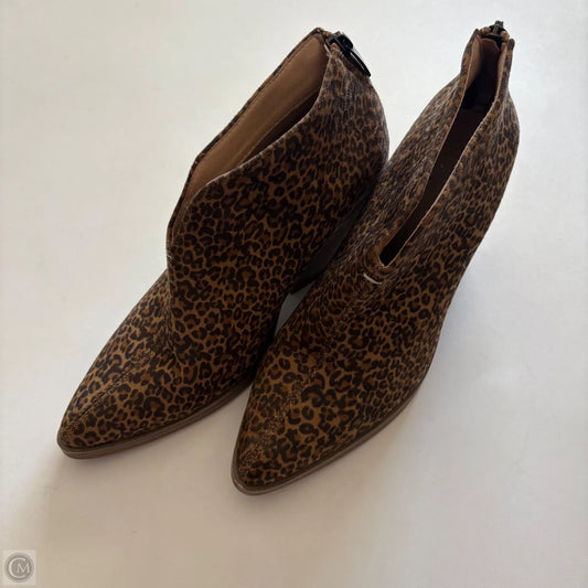 Boots Ankle Heels By Cato In Animal Print, Size: 7