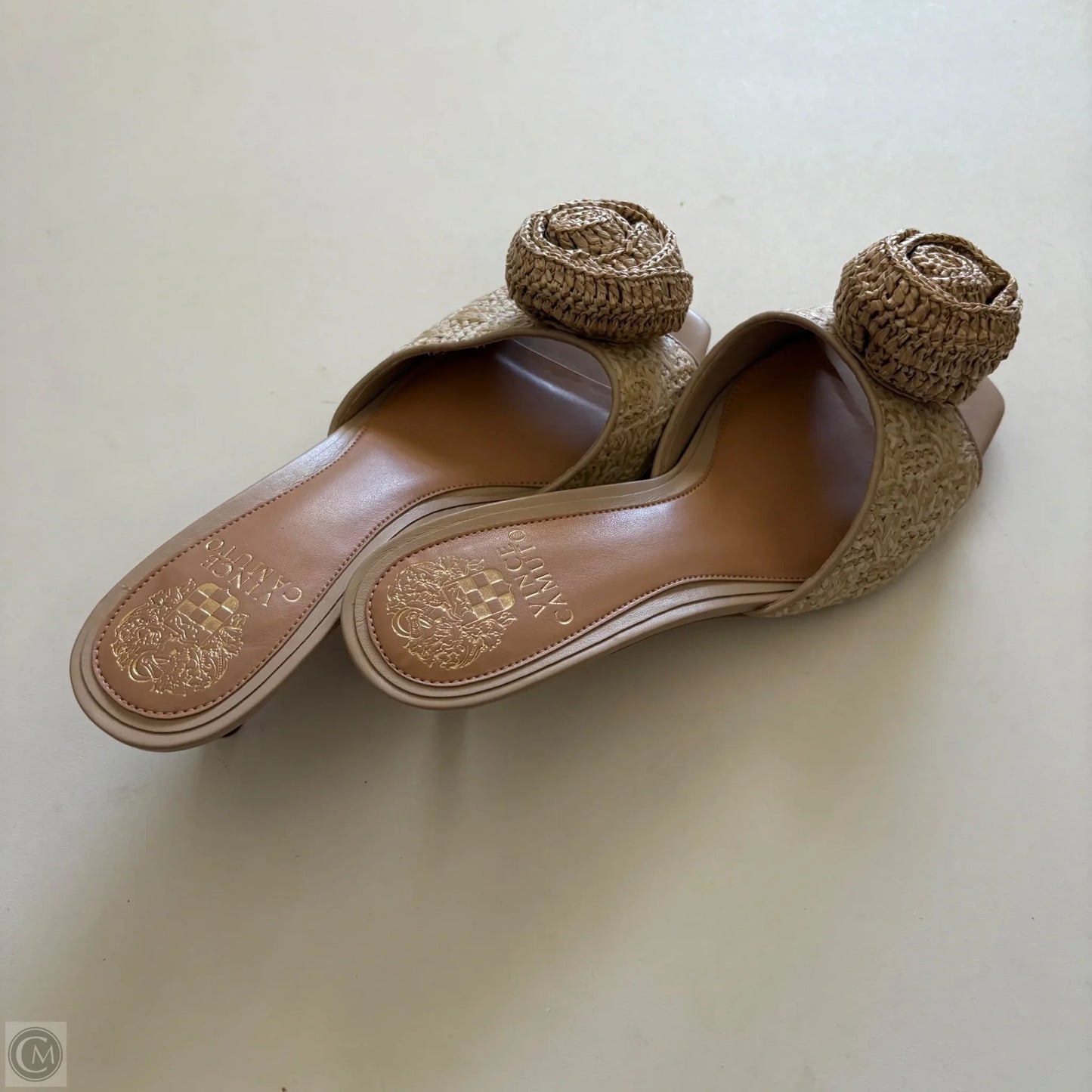 Sandals Heels Kitten By Vince Camuto In Tan, Size: 7