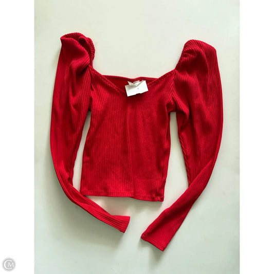 Top Long Sleeve By H&m In Red, Size: S