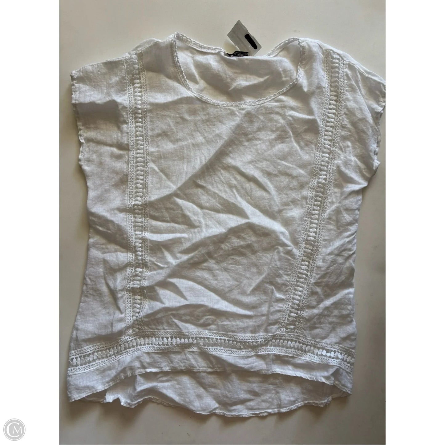 Top Short Sleeve By Alessia Pacini In White, Size: M