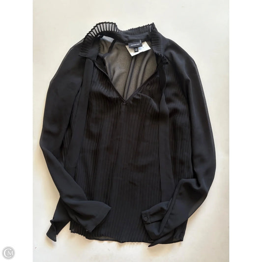 Blouse Long Sleeve By Who What Wear In Black, Size: S