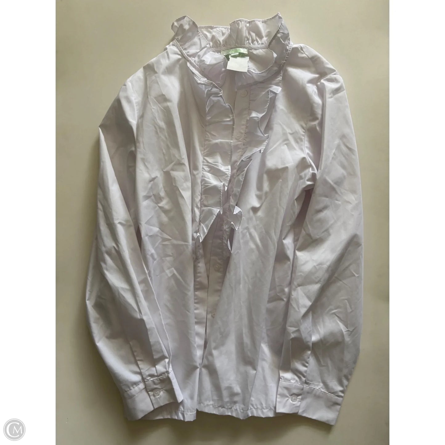 Top Long Sleeve By Jade In White, Size: L