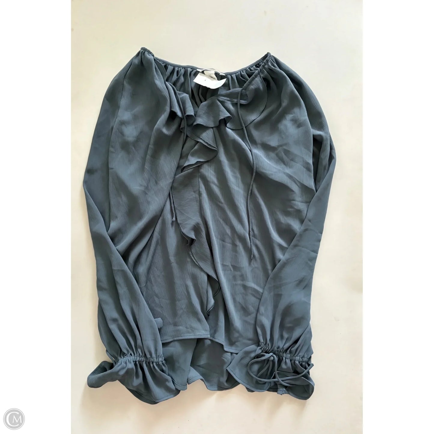 Blouse Long Sleeve By H&m In Blue, Size: M