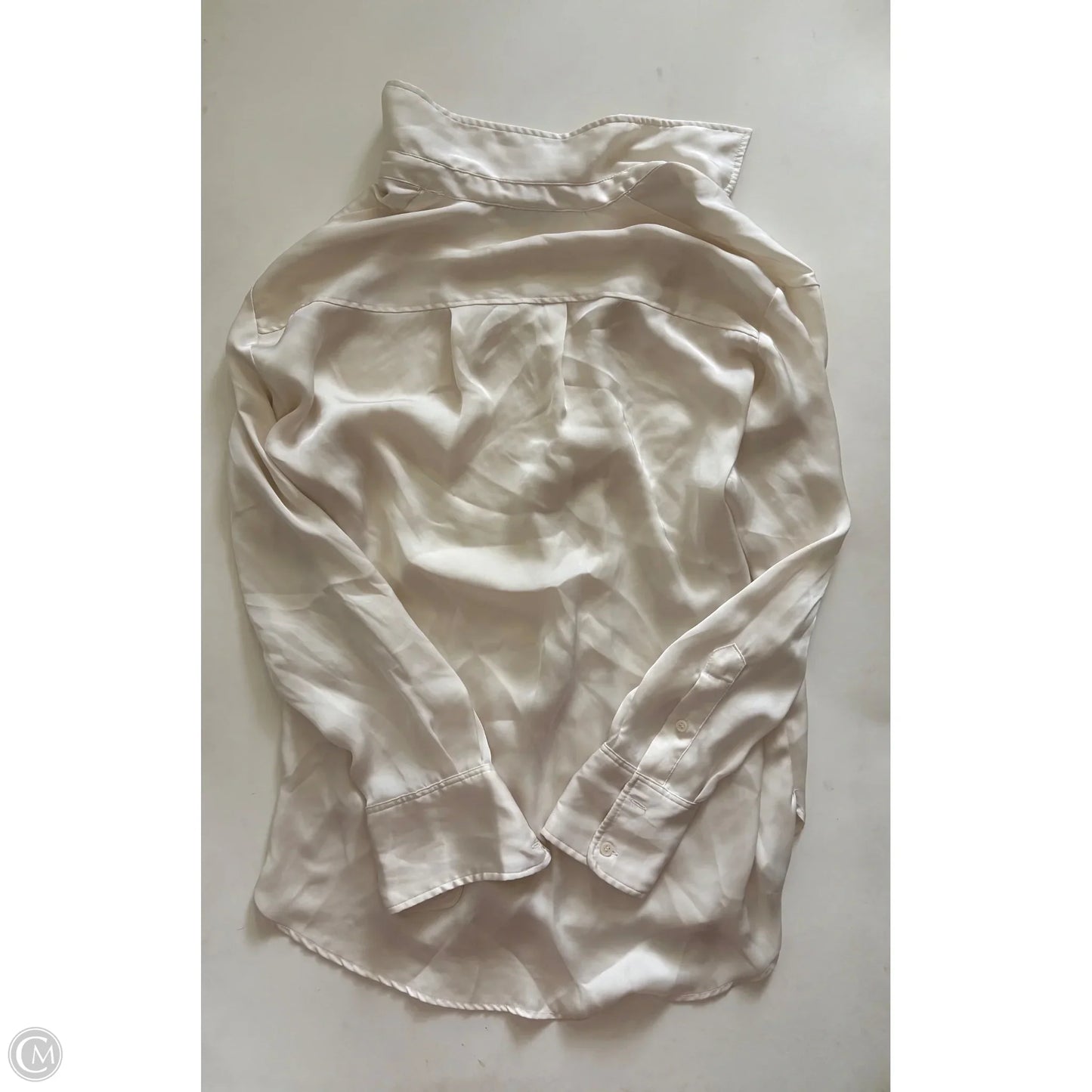 Blouse Long Sleeve By H&m In Cream, Size: S
