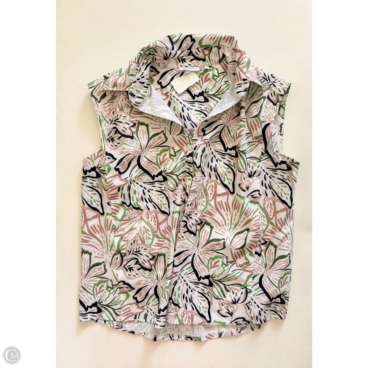 Top Short Sleeve By Chicos In Green, Size: 14