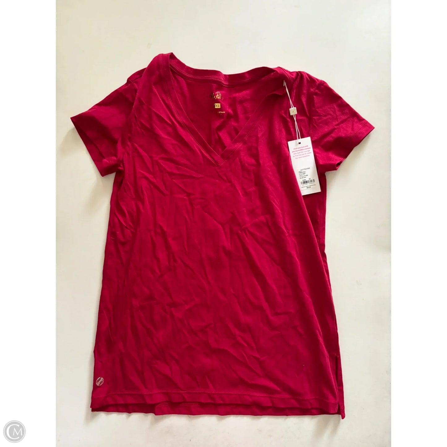 Top Short Sleeve Designer By Lilly Pulitzer In Red, Size: Xs