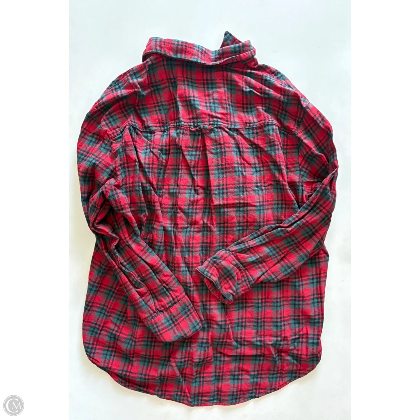 Top Long Sleeve By Old Navy In Plaid Pattern, Size: L