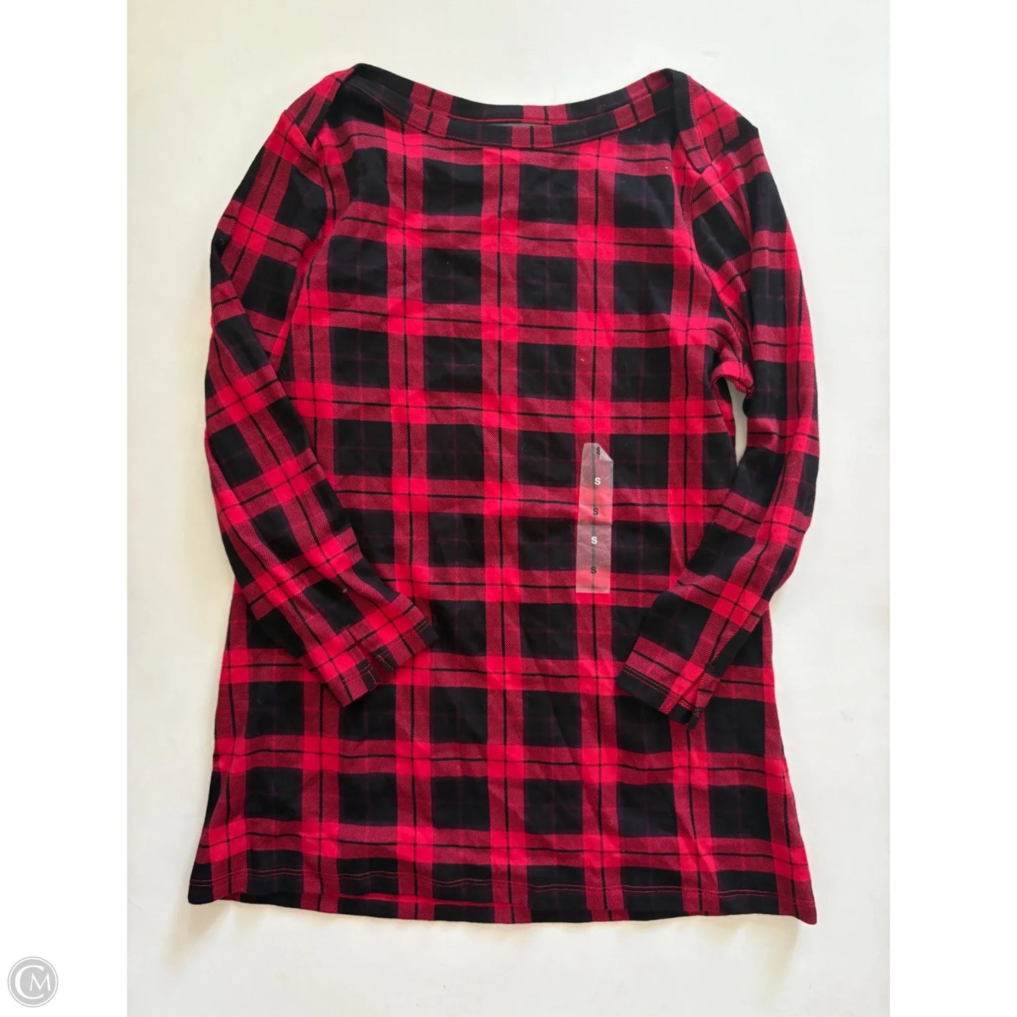 Top Long Sleeve By Style And Company In Plaid Pattern, Size: S