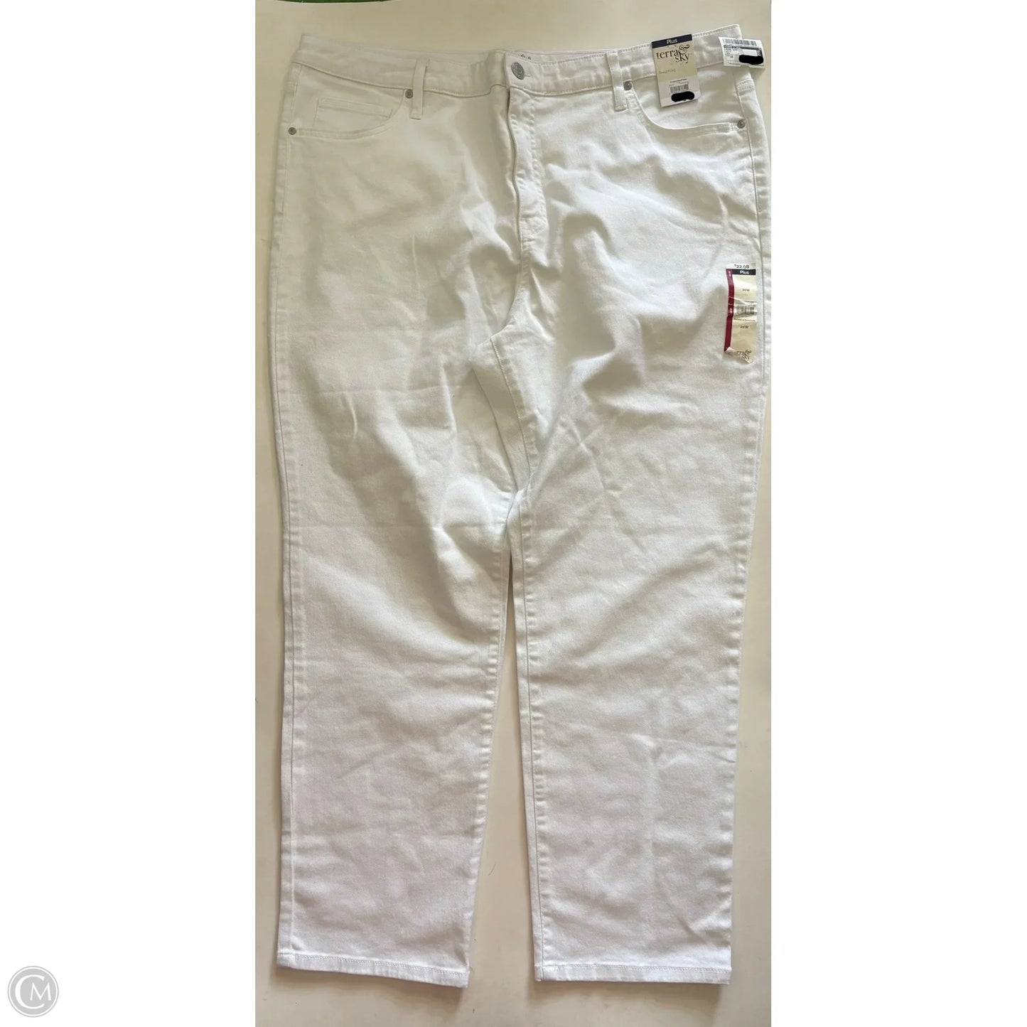 Jeans Wide Leg By Terra & Sky In White, Size: 20