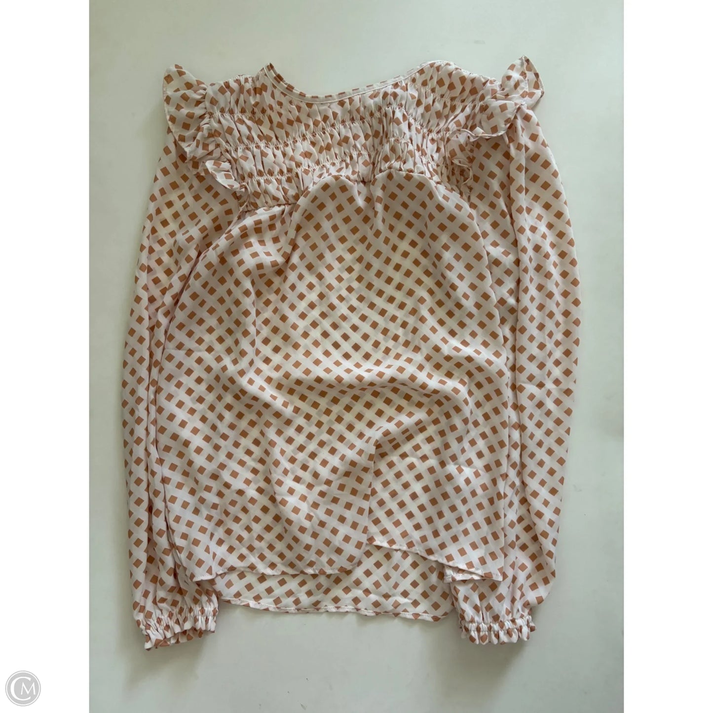 Blouse Long Sleeve By Loft In Brown, Size: Xs