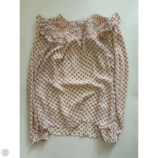 Blouse Long Sleeve By Loft In Brown, Size: Xs