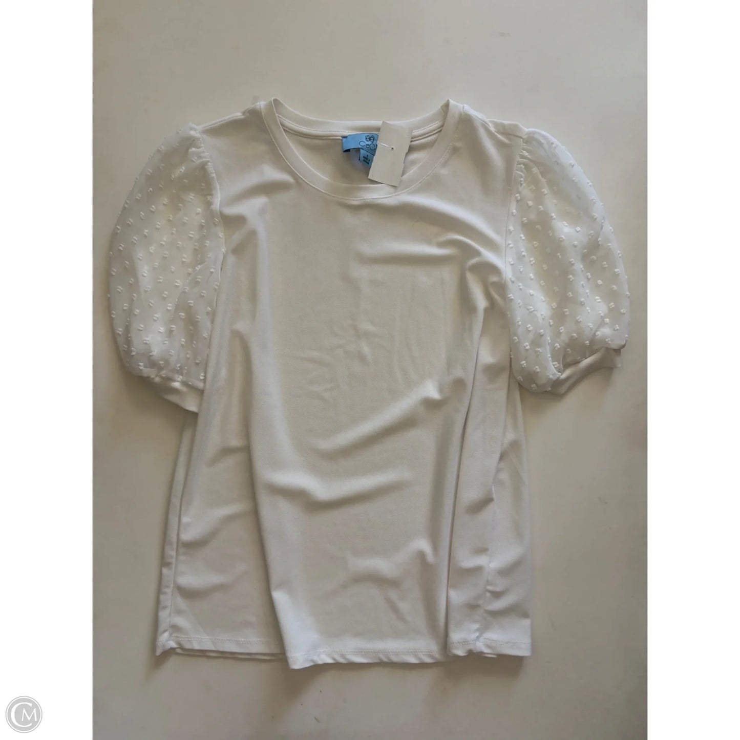Blouse Short Sleeve By Cece In White, Size: S