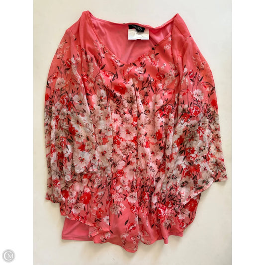 Blouse Long Sleeve By Roz And Ali In Orange, Size: 1x