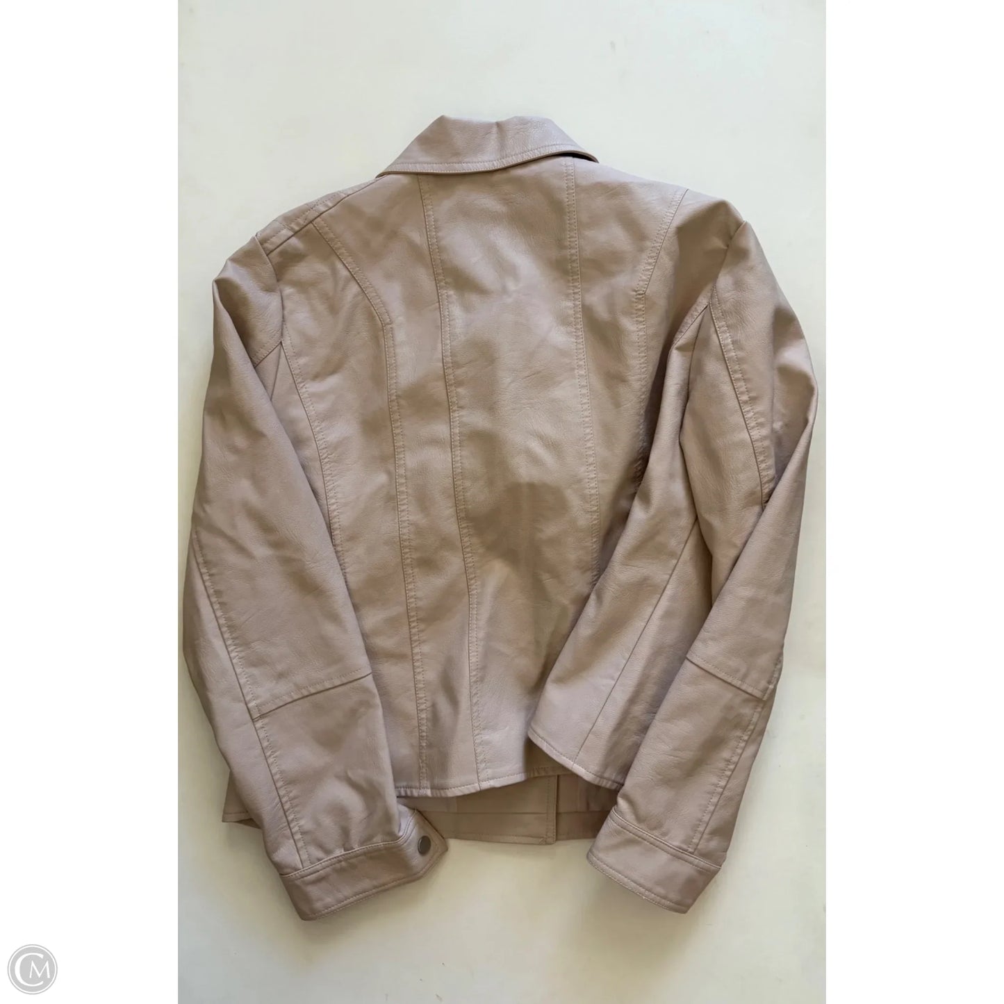 Jacket Moto By Baccini In Tan, Size: Xl